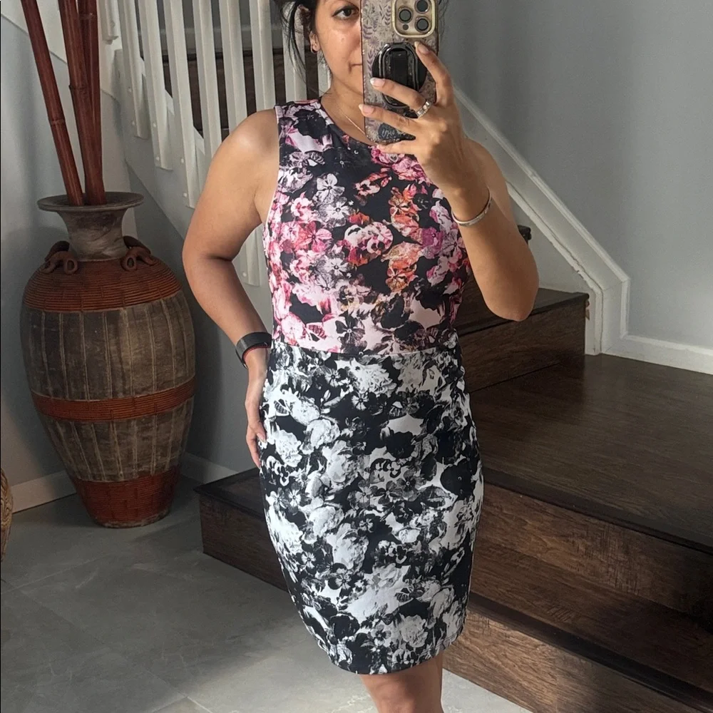 Topshop Floral Contrast Mini Dress - Picture 3 of 10